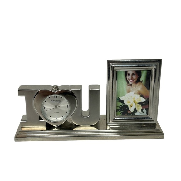 Daniel David Collection Small Desk Clock And Frame I Love You Retro - Picture 3 of 14